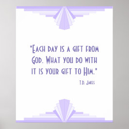 Art Deko in lila mit einem Christlichen Zitat-Post