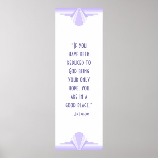 Art Deko in lila mit einem Christlichen Zitat-Post (Vorne)