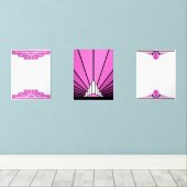 Art Deko in rosa Bilderwand Sets (Holzboden)
