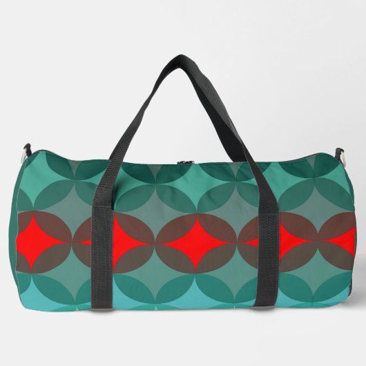 Art Deko inspiriert aquamarin und rot abstrakt Duffle Bag (Vorderseite)