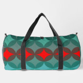 Art Deko inspiriert aquamarin und rot abstrakt Duffle Bag (Rückseite)