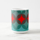Art Deko inspiriert aquamarin und rot abstrakt Kaffeetasse (Mittel)
