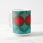 Art Deko inspiriert aquamarin und rot abstrakt Kaffeetasse (Vorderseite Links)
