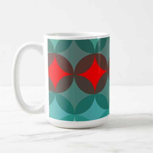 Art Deko inspiriert aquamarin und rot abstrakt Kaffeetasse (Links)