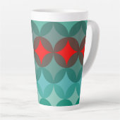 Art Deko inspiriert aquamarin und rot abstrakt Milchtasse (Rechte Ecke)