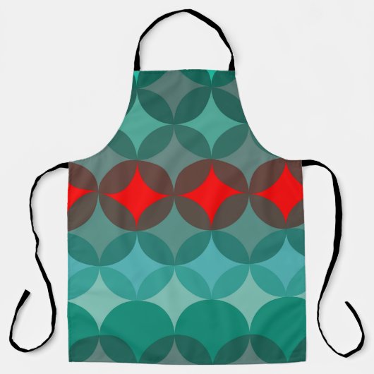 Art Deko inspiriert aquamarin und rot abstrakt Schürze (Vorderseite)
