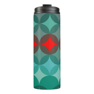 Art Deko inspiriert aquamarin und rot abstrakt Thermosbecher