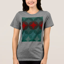 Art Deko inspiriert aquamarin und rot abstrakt Tri-Blend Shirt