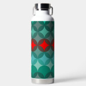 Art Deko inspiriert aquamarin und rot abstrakt Trinkflasche (Vorderseite)