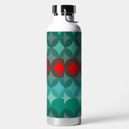 Art Deko inspiriert aquamarin und rot abstrakt Trinkflasche