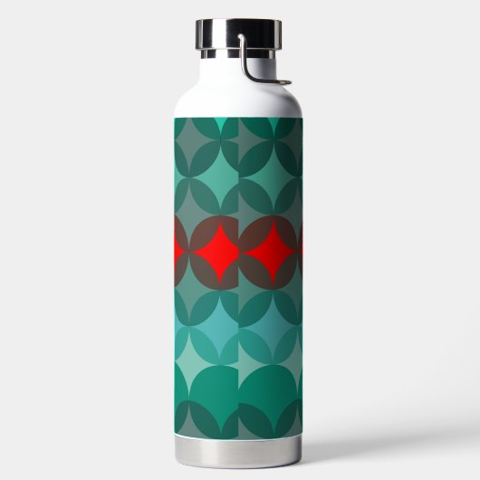 Art Deko inspiriert aquamarin und rot abstrakt Trinkflasche (links)