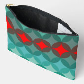 Art Deko inspiriert aquamarin und rot abstrakt Zubehörtasche (Offen)