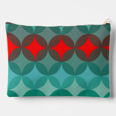 Art Deko inspiriert aquamarin und rot abstrakt Zubehörtasche (Rückseite)