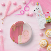 Art-Deko Inspiriert Rosa Farbtöne senden Gold Pappteller (Party)