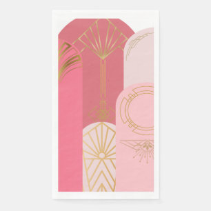 Art-Deko Inspiriert Rosa Farbtöne senden Gold Serviette