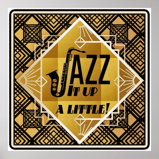 Art Deko Jazz Saxophon Black Gold Musik (Vorne)