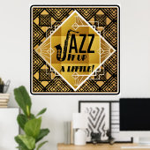 Art Deko Jazz Saxophon Black Gold Musik (Heimbüro)