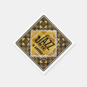 Art Deko Jazz Saxophon Black Gold Musik Serviette (Ecke)