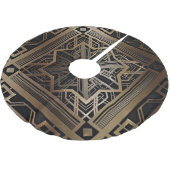 Art Deko, Jugendstil, Gold, Schwarz, Chic, elegant Polyester Weihnachtsbaumdecke (Schrägansicht)