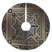 Art Deko, Jugendstil, Gold, Schwarz, Chic, elegant Polyester Weihnachtsbaumdecke (Vorderseite)