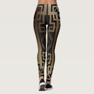 Art Deko, Jugendstil, Vintag, schwarz, gold, chic, Leggings