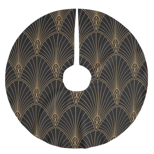 Art Deko: klassisches geometrisches Muster. Polyester Weihnachtsbaumdecke (Vorderseite)