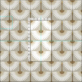 Art Deko Kranichbeige Stoff (Kachel)