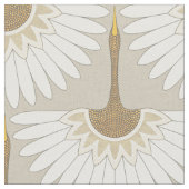 Art Deko Kranichbeige Stoff (Nahaufnahme)