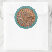 Art Deko Kupfer und aquamarine Muschel Runder Aufkleber (Tasche)