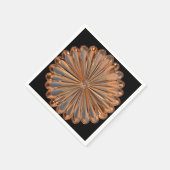 Art Deko Kupfer- und Schwarz-Lüfter-Muschel Serviette (Ecke)