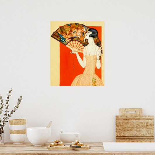 Art Deko Lady mit Ventilator (Küche)