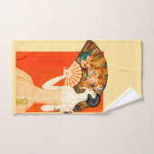 Art Deko Lady mit Ventilator Badhandtuch Set (Handtuch)