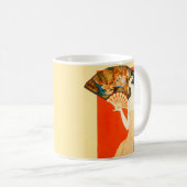 Art Deko Lady mit Ventilator Kaffeetasse (VorderseiteRechts)