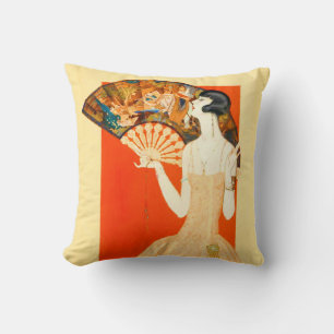 Art Deko Lady mit Ventilator Kissen