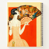 Art Deko Lady mit Ventilator Notizblock (Rückseite)
