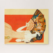 Art Deko Lady mit Ventilator Puzzle (Horizontal)