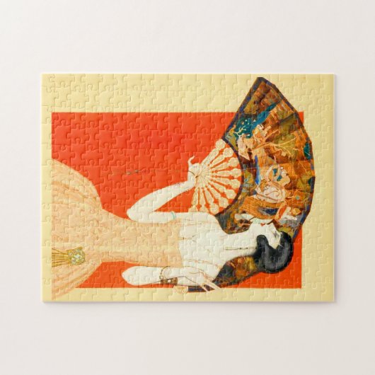 Art Deko Lady mit Ventilator Puzzle (Horizontal)