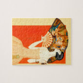 Art Deko Lady mit Ventilator Puzzle (Horizontal)