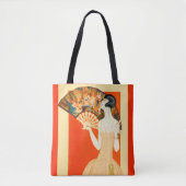 Art Deko Lady mit Ventilator Tasche (Vorderseite)