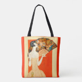 Art Deko Lady mit Ventilator Tasche (Rückseite)