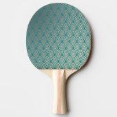 Art Deko, Lüftermuster, aquamarin, weiß, Lüftermus Tischtennis Schläger (Rückseite)
