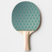 Art Deko, Lüftermuster, aquamarin, weiß, Lüftermus Tischtennis Schläger (Vorderseite)