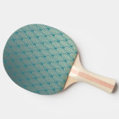 Art Deko, Lüftermuster, aquamarin, weiß, Lüftermus Tischtennis Schläger (Seitenansicht)