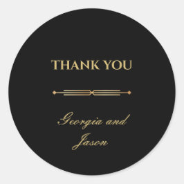 Art Deko Luxus stilvolle moderne Hochzeit Runder Aufkleber