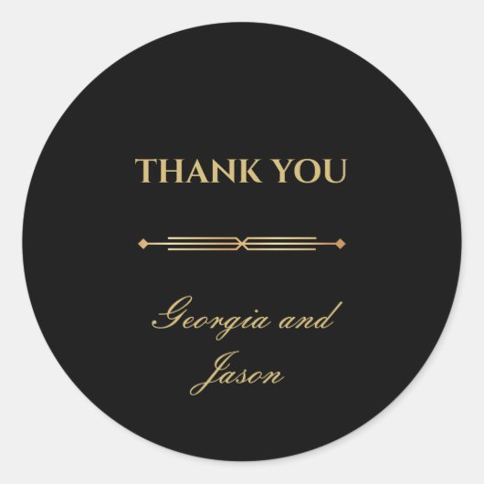 Art Deko Luxus stilvolle moderne Hochzeit Runder Aufkleber (Vorderseite)