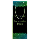 Art Deko maskiert Vintage Überraschungsgrün Geschenktüte Für Weinflaschen (Rückseite)