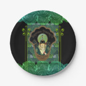 Art Deko maskierte Turbanfrau französisches Parfum Pappteller (Vorderseite)