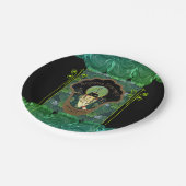 Art Deko maskierte Turbanfrau französisches Parfum Pappteller (Schrägansicht)