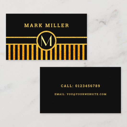 Art Deko Monogram Visitenkarte (Vorne/Hinten)