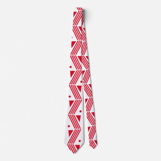 Art Deko Muster in festweißem Rot Krawatte (Vorderseite)